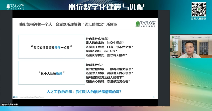 线上课精华 | 岗位数字化建模与人才匹配