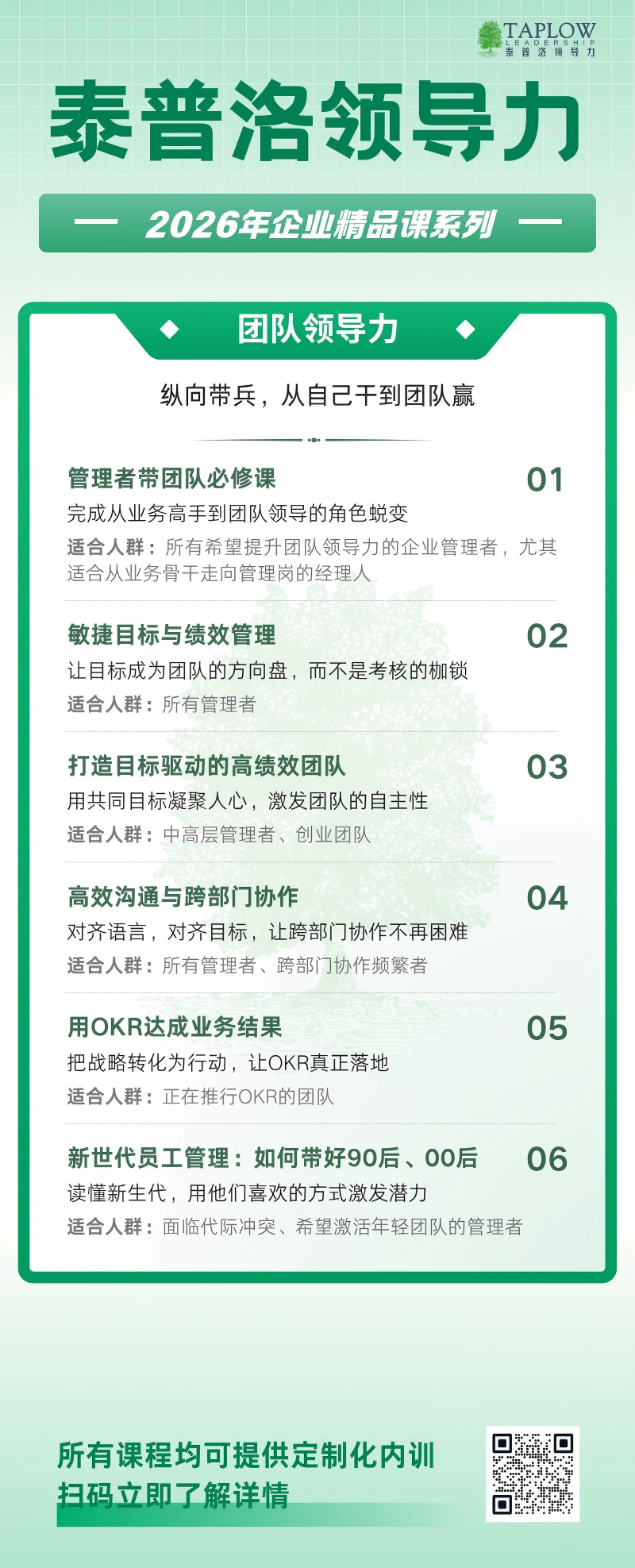 泰普洛2026领导力|服务全景图：把领导力从“理念”到“结果”